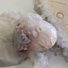 Load image into Gallery viewer, Pink Amethyst X Flower Agate Heart