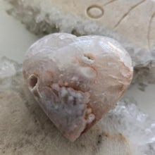 Load image into Gallery viewer, Pink Amethyst X Flower Agate Heart