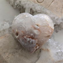 Load image into Gallery viewer, Pink Amethyst X Flower Agate Heart
