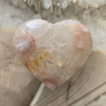 Load image into Gallery viewer, Pink Amethyst X Flower Agate Heart