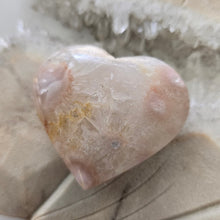 Load image into Gallery viewer, Pink Amethyst X Flower Agate Heart