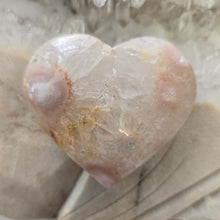 Load image into Gallery viewer, Pink Amethyst X Flower Agate Heart