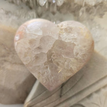 Load image into Gallery viewer, Pink Amethyst X Flower Agate Heart