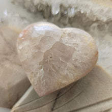 Load image into Gallery viewer, Pink Amethyst X Flower Agate Heart