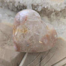 Load image into Gallery viewer, Pink Amethyst X Flower Agate Heart