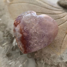 Load image into Gallery viewer, Pink Amethyst X Flower Agate Heart