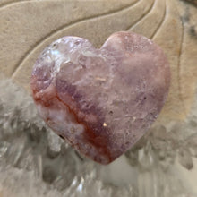 Load image into Gallery viewer, Pink Amethyst X Flower Agate Heart