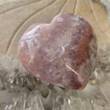 Load image into Gallery viewer, Pink Amethyst X Flower Agate Heart