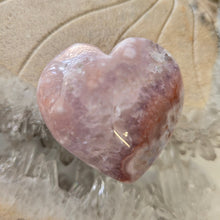 Load image into Gallery viewer, Pink Amethyst X Flower Agate Heart