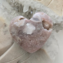 Load image into Gallery viewer, Pink Amethyst X Flower Agate Heart