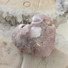 Load image into Gallery viewer, Pink Amethyst X Flower Agate Heart