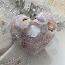 Load image into Gallery viewer, Pink Amethyst X Flower Agate Heart