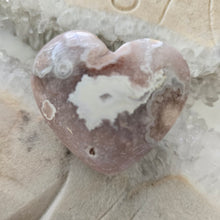 Load image into Gallery viewer, Pink Amethyst X Flower Agate Heart