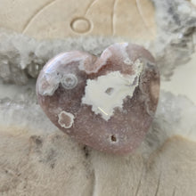 Load image into Gallery viewer, Pink Amethyst X Flower Agate Heart