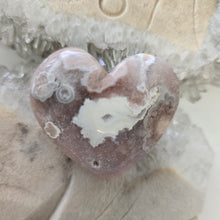 Load image into Gallery viewer, Pink Amethyst X Flower Agate Heart