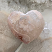 Load image into Gallery viewer, Pink Amethyst X Flower Agate Heart