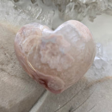 Load image into Gallery viewer, Pink Amethyst X Flower Agate Heart