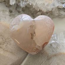 Load image into Gallery viewer, Pink Amethyst X Flower Agate Heart
