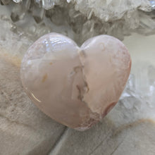 Load image into Gallery viewer, Pink Amethyst X Flower Agate Heart