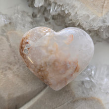 Load image into Gallery viewer, Pink Amethyst X Flower Agate Heart