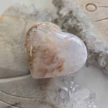 Load image into Gallery viewer, Pink Amethyst X Flower Agate Heart