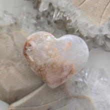Load image into Gallery viewer, Pink Amethyst X Flower Agate Heart