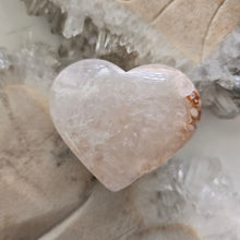 Load image into Gallery viewer, Pink Amethyst X Flower Agate Heart