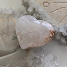 Load image into Gallery viewer, Pink Amethyst X Flower Agate Heart