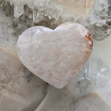 Load image into Gallery viewer, Pink Amethyst X Flower Agate Heart