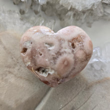 Load image into Gallery viewer, Pink Amethyst X Flower Agate Heart