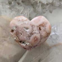 Load image into Gallery viewer, Pink Amethyst X Flower Agate Heart