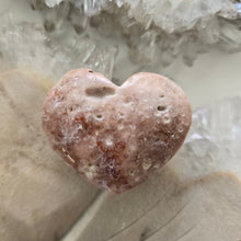 Load image into Gallery viewer, Pink Amethyst X Flower Agate Heart