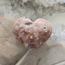 Load image into Gallery viewer, Pink Amethyst X Flower Agate Heart