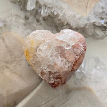 Load image into Gallery viewer, Pink Amethyst X Flower Agate Heart