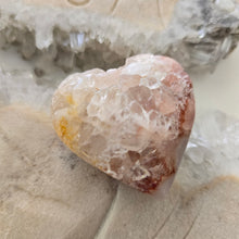 Load image into Gallery viewer, Pink Amethyst X Flower Agate Heart