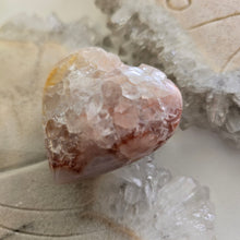 Load image into Gallery viewer, Pink Amethyst X Flower Agate Heart