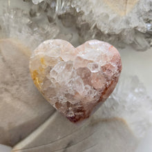 Load image into Gallery viewer, Pink Amethyst X Flower Agate Heart