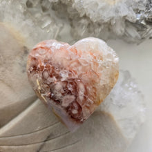 Load image into Gallery viewer, Pink Amethyst X Flower Agate Heart