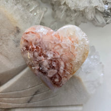 Load image into Gallery viewer, Pink Amethyst X Flower Agate Heart