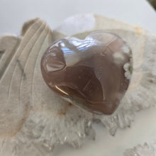 Load image into Gallery viewer, Black Flower Agate Heart