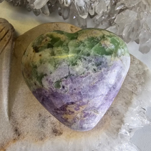 Load image into Gallery viewer, Serpentine Fluorite 'Bolivianite' Heart - A Grade