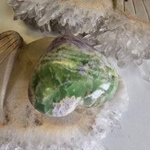 Load image into Gallery viewer, Serpentine Fluorite 'Bolivianite' Heart - A Grade