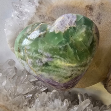 Load image into Gallery viewer, Serpentine Fluorite 'Bolivianite' Heart - A Grade
