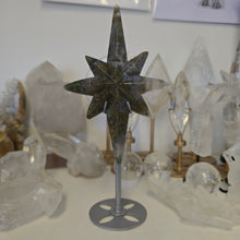 Load image into Gallery viewer, Moss Agate Polaris Star with Stand