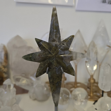 Load image into Gallery viewer, Moss Agate Polaris Star with Stand