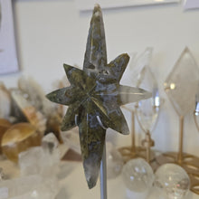 Load image into Gallery viewer, Moss Agate Polaris Star with Stand