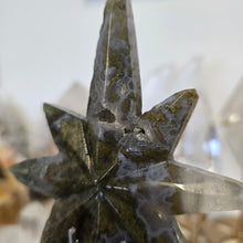 Load image into Gallery viewer, Moss Agate Polaris Star with Stand
