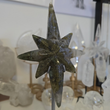 Load image into Gallery viewer, Moss Agate Polaris Star with Stand
