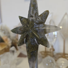 Load image into Gallery viewer, Moss Agate Polaris Star with Stand
