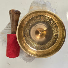 Load image into Gallery viewer, Singing Bowl - Auspicious Symbols - Hammered - 9 cm